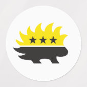 Ancap-Flagge Porcupine Logo schwarz-gelb Logo Etiketten (Design 2)