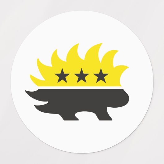 Ancap-Flagge Porcupine Logo schwarz-gelb Logo Etiketten (Design 2)