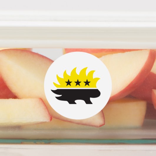 Ancap-Flagge Porcupine Logo schwarz-gelb Logo Etiketten (Befestigt)