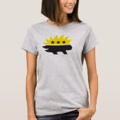 Ancap-Flagge Porcupine Logo schwarz-gelb Logo T-Shirt (Vorderseite)