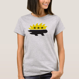 Ancap-Flagge Porcupine Logo schwarz-gelb Logo T-Shirt