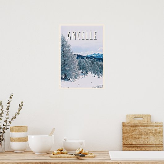 Ancelle Skistation Poster (Küche)