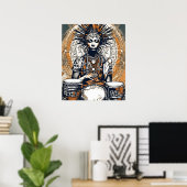 Ancestral Beat - Calm Drummer in Stamm Grace II Poster (Heimbüro)
