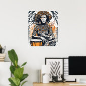 Ancestral Beat - Calm Drummer - Stammpflanze III Poster (Heimbüro)