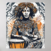 Ancestral Beat - Calm Drummer - Stammpflanze III Poster (Vorne)