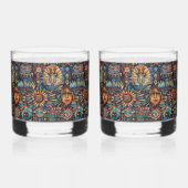 Ancestral Cobalt "Pre-Columbian Tapestry" Rocks Gl Whiskyglas (Rückseite)