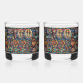 Ancestral Cobalt "Pre-Columbian Tapestry" Rocks Gl Whiskyglas (Rechts)