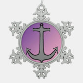 Anchor05 Schneeflocken Zinn-Ornament (Vorderseite)