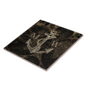 Anchor Anchor Nautical Black Fliese (Seite)
