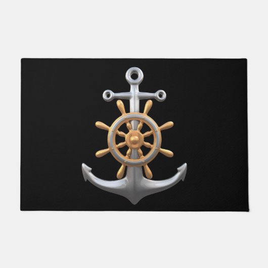 Anchor and Ship's Wheel Doormat Fußmatte (Vorderseite)