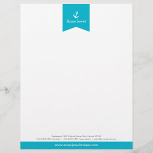 Anchor aqua band flag nautischer Geschäftsbrief Briefkopf