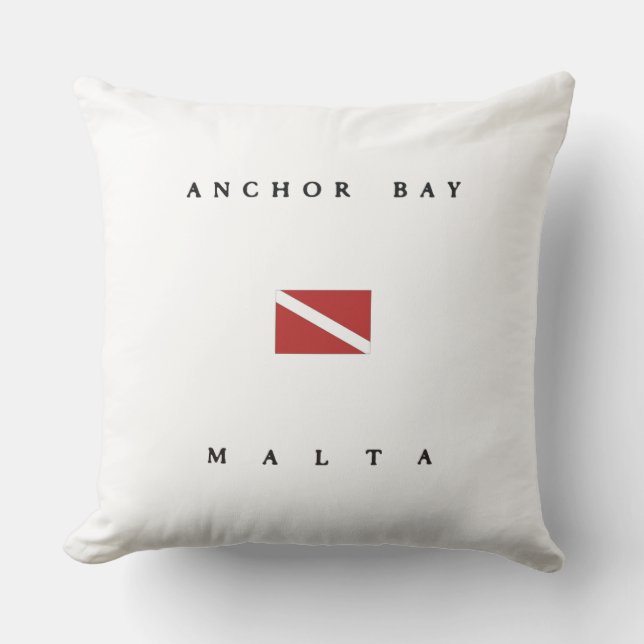 Anchor Bay Malta Scuba Dive Flag Kissen (Vorderseite)