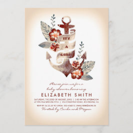 Anchor Beach Nautical Tropical Baby Dusche Einladung