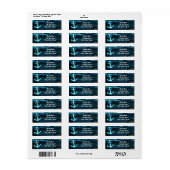 Anchor Beach Palm Trees Einladung Adresse Labels (Vorne)