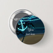 Anchor Beach & Palm Trees Night Light Button Butto (Vorne & Hinten)