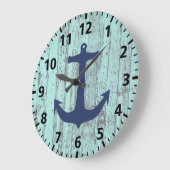 Anchor Beach Shabby Chic Große Wanduhr (Winkel)
