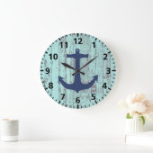 Anchor Beach Shabby Chic Große Wanduhr (Zuhause)