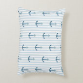 Anchor Blue Stripe Nautical Pillow Dekokissen (Rückseite(Vertikal))
