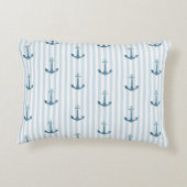 Anchor Blue Stripe Nautical Pillow Dekokissen (Rückseite)