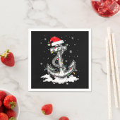 Anchor Boating Sailing Christmas Santa Hat Lights. Serviette (Beispiel)