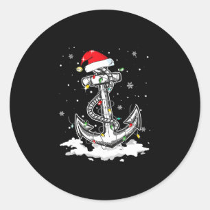 Anchor Boating Segeling Weihnachtsbeleuchtung Weih Runder Aufkleber