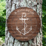 Anchor Brown Wood Dartscheibe<br><div class="desc">Personalisierter nautischer Anker. Ideal für Wiedersehen,  Hochzeit oder Familiengeschenke.</div>