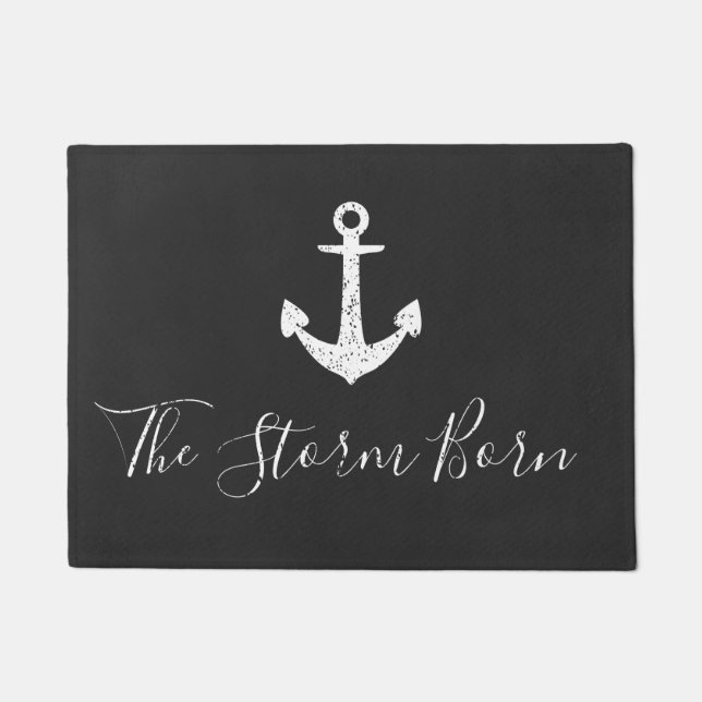 Anchor Chalk Board Familienname Doormat Fußmatte (Vorderseite)