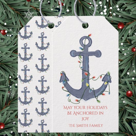 Anchor Christmas Card Geschenkanhänger