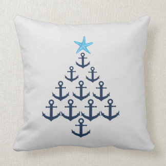 Anchor Christmas Tree Nautical Throw Kissen