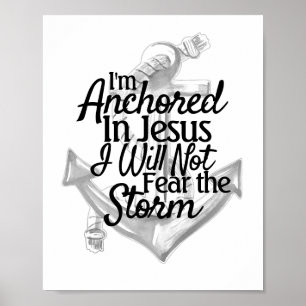 Anchor Coastal Black and White Christian Poster