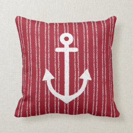 Anchor Coastal Streifen rotes Kissen
