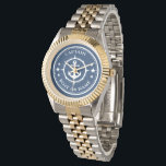Anchor Compass Stars Captain Boat oder Name Navy Armbanduhr<br><div class="desc">Ein Nautical Anchor Compass und Sterne mit Captain Rank oder einem anderen Titel und Ihrem Namen oder Bootnamen auf einer stilvollen Armbanduhr. Diese personalisierte Pocket-Uhr wird nicht nur Zeit, sondern auch Spaß machen. Perfekt für den Vatertag, aber auch ein großes Geschenk für jeden Anlass.</div>