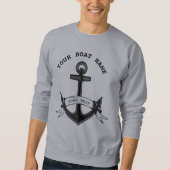 Anchor Custom Nautical Black Gray Mens Sweatshirt (Vorderseite)
