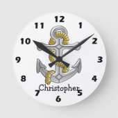 Anchor Design Personalised Runde Wanduhr (Vorderseite)