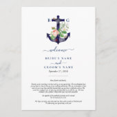 Anchor Floral Nautical Summer Wedding Tour Programm (Vorderseite)