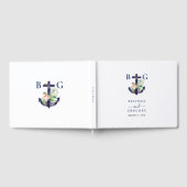 Anchor Floral Nautical Summer Wedge Gästebuch (Voll)