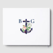 Anchor Floral Nautical Summer Wedge Gästebuch (Rückseite)