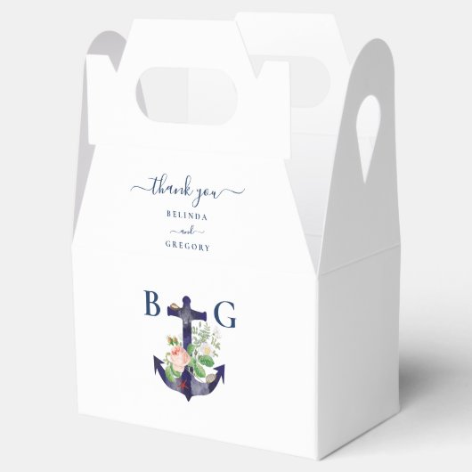 Anchor Floral Nautical Summer Wedge Geschenkschachtel (Geöffnet)
