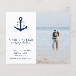 Anchor Foto Nautical Budget Hochzeit speichern das Flyer