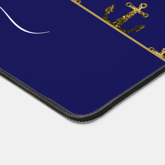 Anchor Gold Imitate Glitzern marineblau Monogram N Schreibtischunterlage (Ecke)
