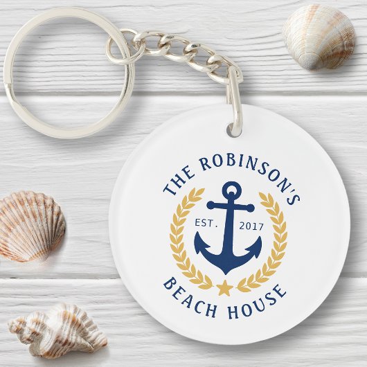 Anchor Gold Laurel Star 2 Seite Schlüsselanhänger