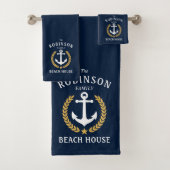 Anchor Gold Laurel Star Blue Badhandtuch Set (Insitu)
