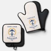 Anchor Gold Laurel Star White Ofenhandschuh & Topflappen-Set (Vorderseite/Rückseite)