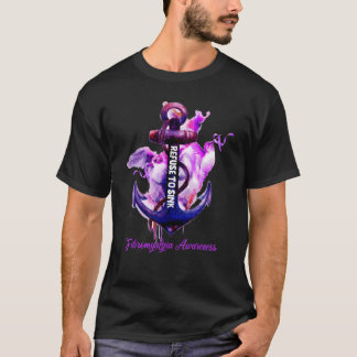 Anchor Hummingbird Lila Ribbon Fibromyalgie Awar T-Shirt