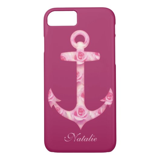 Anchor iPhone 7 Fall Floral rosa Blume Case-Mate iPhone Hülle (Rückseite)