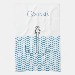 Anchor ist weg! Mädchen Nautical Retro Handtuch