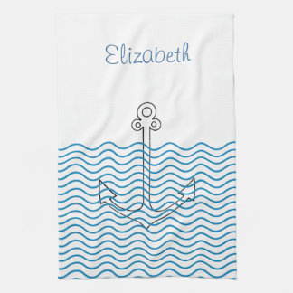 Anchor ist weg! Mädchen Nautical Retro Handtuch