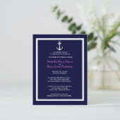 ANCHOR l Nautical Destination Themed Hochzeit Einladung (Stehend Vorderseite)