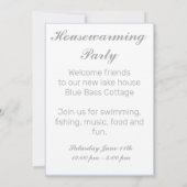 Anchor Lake Vacation Beach House Name Blue Stripes Einladung (Rückseite)