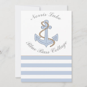 Anchor Lake Vacation Beach House Name Blue Stripes Einladung